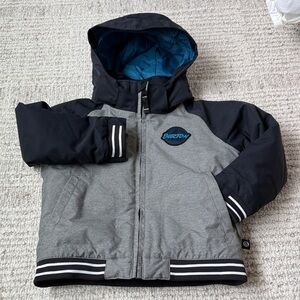 Burton Gameday Two-Tone Hooded Jacket in Black and Gray
